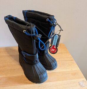 Kids Black and Blue Winter Boots